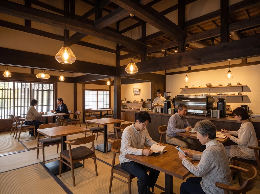 古民家を改修したカフェの店内(イメージ)